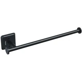 TreeLen Küchenrollenhalter unter Schrank, 2er Set Papierrollenhalter Schwarz Matt, Wandrollenhalter ohne Bohren oder Schraubmontage, Küchenrollen-Halterung für Wand & Unterschrank