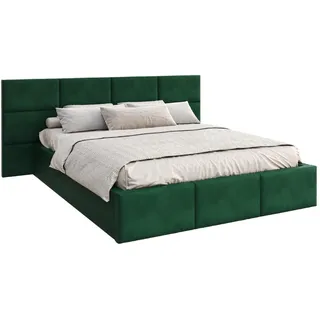 Fdm Polsterbett dunkelgrün Holzwerkstoff, Birke, Rechteckig, 90x200 cm Schlafzimmer, Betten, Polsterbetten