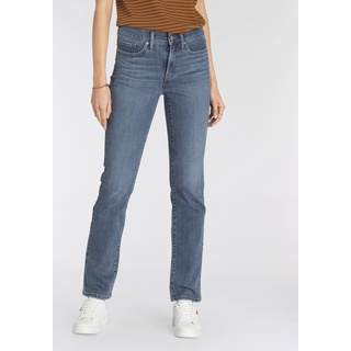 Gerade Jeans LEVI'S "314 Shaping Straight" Gr. 29, Länge 34, blau (blue, used) Damen Jeans Gerade