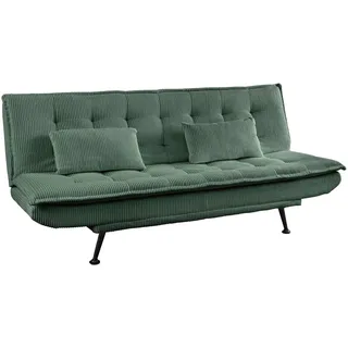 Riess Ambiente Modernes Schlafsofa Jazz - 195cm - grün - Cord 3-Sitzer Couch