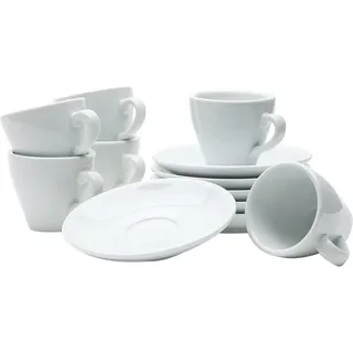 Gastro Spirit Espressotasse 12-teiliges Espresso-Tassen Set 90 ml, weiß, Porzellan, Italia Serie, Porzellan, 12-teiliges Set, 90 ml weiß