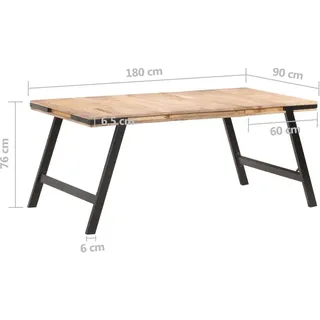 vidaXL Esstisch 180 x 76 x 90 cm braun