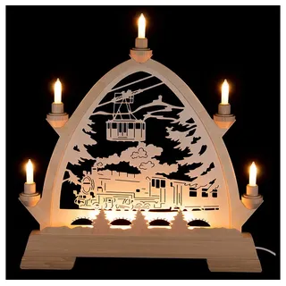 Kunstgewebe Taulin Schwibbogen Gotischer Bogen Eisenbahn (42x42,5cm) von Kunstgewerbe Taulin