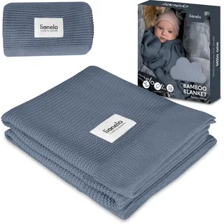lionelo Bamboo Blanket, Babydecke, Kuscheldecke Baby, Leichte Bambusdecke, Wickelauflage, 100% Baumwolle, Natürlich, Weich, Antibakteriell, Hypoallergisch, Vom 1. Lebenstag an, 100x75cm