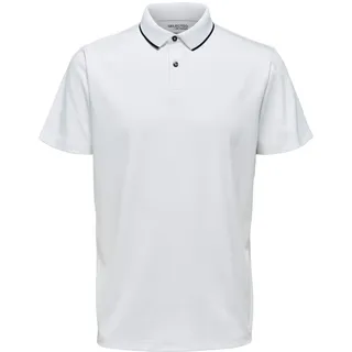 Selected Homme Herren Poloshirt SLHLEROY COOLMAX Regular Fit Weiß 16082844 S