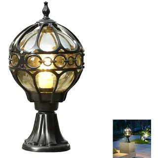 Chao Zan Sockelleuchte Außen Retro Kugel Bronze Gartenleuchte Wasserdichte IP65 E27 Zaunleuchte Glas Terrasseleuchte Im Freien Innenhöfe Gartenlampe Metall kreativ modern Balkon Wegeleuchte Hof