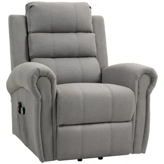 Homcom Fernsehsessel mit Aufstehhilfe 89 x 106 x 91 cm Silber mit Liegefunktion/Massagefunktion