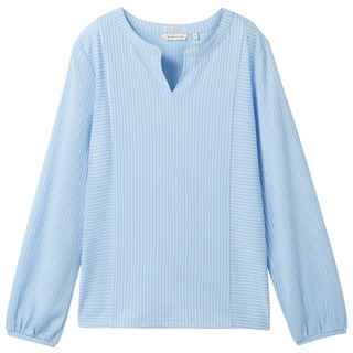 TOM TAILOR Damen Gestreifte T-Shirt-Bluse, blau, Streifenmuster, Gr. XL
