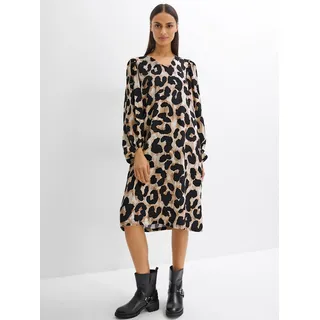 Inspirationen Etuikleid Druckkleid Beige/Schwarz 38