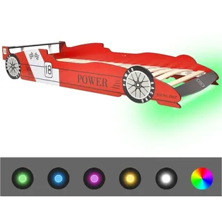 vidaXL Autobett Rennwagen 90 x 200 cm rot inkl. LED