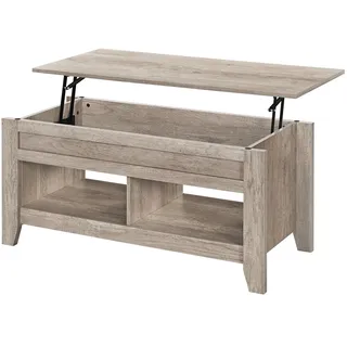 Couchtisch Beistelltisch Holz Sofatisch Lift-up Kaffeetisch mit 2 Ablagefach