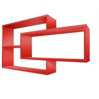 TRAUMMÖBEL Wandregal, Karo großes Hängeregal Rot 104x20x59 cm modernes Schweberegal rot