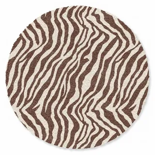 MuchoWow Fußmatte Rund Zebra - Muster - Schwarz - Weiß, Rechteckig, Schmutzfangmatte, Teppich, Türmatte 90x90 cm schwarz 90 cm x 90 cm