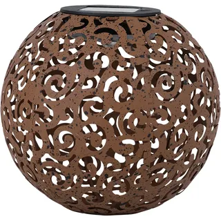 GLOBO Solarleuchte Metall 18x52,5 cm 1x LED warmweiß braun