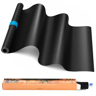 Homealexa BBQ Grillmatte für Gasgrill 40x500cm Übergroße Zuschneidbar Jede Größe Grillplatte Wiederverwendbar Backpapier Antihaft Teflon Backfolie PFOA-frei für Gasgrill Holzkohle Backofen Weber Grill