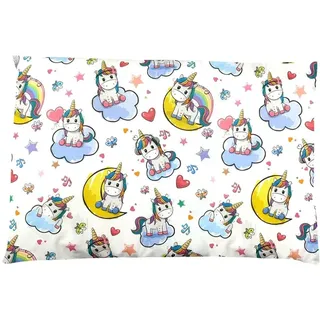 Kissenbezug für Kinderbett SEBASTIAN, 40 x 60 cm, Kinderkissen Zierkissenbezug, Geschenkidee (Einhorn)