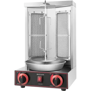 3000W vertikaler Elektrogrill, Dönergrill Grill, Gyrosgrill Tischgrill, Edelstahl Vertikalgrill, elektrisch auch als Schaschlikgrill, für Döner, Gyros, Schaschlik