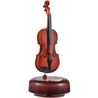 Solinder Musikbox Geigen-Spieluhr Klassische Aufzieh-Spieluhr Drehende Spieluhr Rotierende Basis Saitenmusikinstrument Miniaturreplik Artware Geschenk für Weihnachten Geburtstag Valentinstag Muttertag