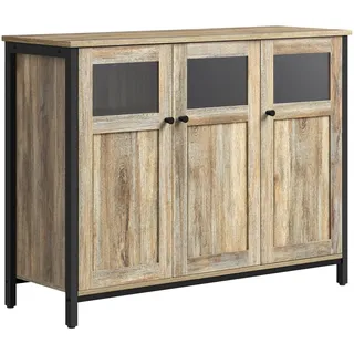 VASAGLE Sideboard 120 x 80 x 40 cm Türkisbraun / Schwarz