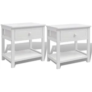 vidaXL Nachtschrank 2 Stk. 5170 x 3970 x 3970 cm Weiß
