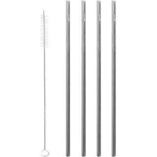 Qwetch Paille Originals Lot De 4 + Goupillon - Trinkhalme Droite 21 cm