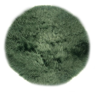 Sitzkissen LAMMFELL dunkelgrün (D 34 cm)