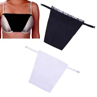 Zghhc 2 Stück Dekolleté Cover Up Panel Lady Lace Clip-on Mock Camisole Einsatz Overlay Spitze Weste Tops Für Frauen