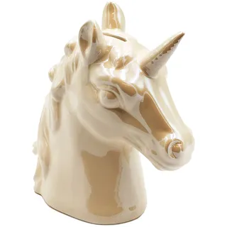 alles-meine.de GmbH XL Spardose - edel schimmerndes Einhorn - stabile Sparbüchse - aus Porzellan/Keramik - 19 cm - Perlmutteffekt - Sparschwein - für Kinder & Erwachsene / ..