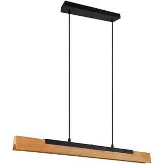 Trio Kerala 1-flg. 90 cm eckig schwarz matt / Holz