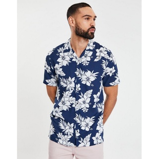 Threadbare Hawaiihemd THB Shirt S/Slv Hibiscus blau M