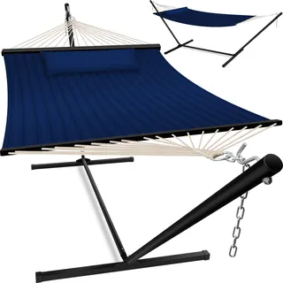 Kesser KESSER® Hängematte HILL mit Gestell Kissen Doppelhängematte für 2 Personen-Stabiler Rahmen -200kg Belastbarkeit Indoor & Outdoor XXL Hängesessel Doppel Mehrpersonen Garten Pool Balkon Terrasse