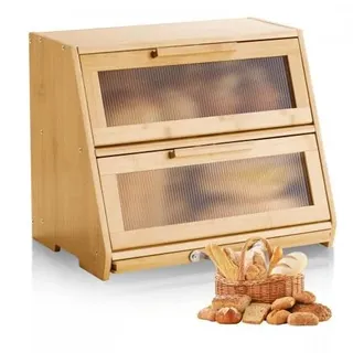 Vevor Doppellagiger Brotkasten Holz Natur