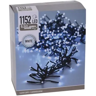 Spetebo LED Cluster Lichterkette kaltweiß - 8,5 m / 1152 LED - Büschel Lichterkette mit Speicherchip und 8 Funktionen - Weihnachtsbaum Lichter Deko für Innen und Außen in kaltem weiß