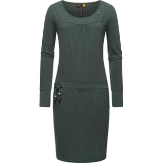 Ragwear Jerseykleid Penellope Langärmliges Damen Baumwoll-Kleid mit Taillenzugband grün 5XL (50)