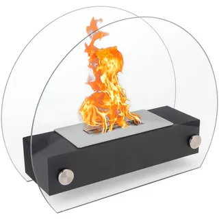 NEWIMAGE Tischfeuerstelle Feuerschale 25cm hoch Tragbarer Tischkamin Sauber brennender Bio-Ethanol-Kamin ohne Abzug für Partys im Innen- und Außenbereich(Schwarz)