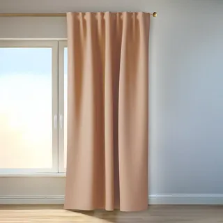 Homing Akustikvorhang Kalin Apricot | Schlaufenvorhang inkl. Multifunktionsband | Blickdichter Vorhang Schlafzimmer & Wohnzimmer | Vorhang Blickdicht mit verdeckten Schlaufen | 140x245 cm | 1 STK.
