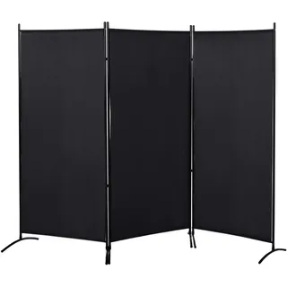 Homcom Paravent 253 x 182 cm Raumteiler Faltbar für Wohnzimmer Schwarz