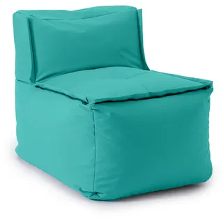 Lumaland Sitzsack-Lounge Modular Mittelteil | Waschbare & Wasserfeste Sitzmöbel für Innenräume & Garten | Indoor & Outdoor Sitz-Garnitur | Einfach erweiterbar | 54x81x70cm [Türkis]