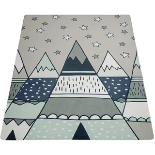 KADIMA DESIGN Berge Kinderteppich 120 x 160 cm Grau