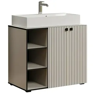 Trendteam Niklas Badmöbel-Set  (90 cm, Kashmir, Strukturiert, Breite Waschbecken: 80 cm)