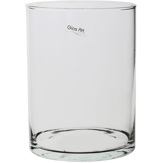 Glasvase Dekovase Klarglas Zylinder Deko-Glasbehälter 15cm/20cm hoch Wohnzimmer (20x15cm)