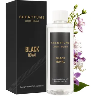 Scentfume® Reed Diffuser Nachfüllung 200 ml | Langanhaltendes Duftöl für Reed Diffuser & Duftstäbchen | Raumduft Nachfüllöl (Veilchen – Jasmin – Schwarze Orchidee – Zimt)
