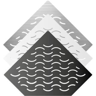 Duschablage V2A (diamantförmig) Design-Wave | weiß matt