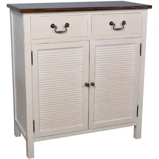 Kommode Anrichte Sideboard Holz creme weiß  Vintage Look Schrank Retro Shabby