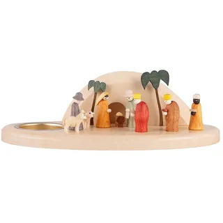 Seiffener Kunsthandwerk Theo Lorenz Schwibbogen Kerzenhalter Krippe Felsengrotte (6cm) von Theo Lorenz Kunsthandwerk