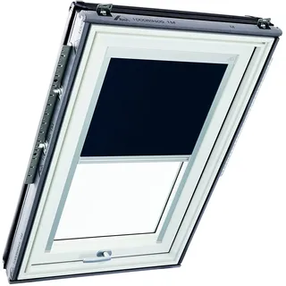 Original Roto Verdunkelungsrollo ZRV - Nahezu vollständige Verdunkelung - Führungsschiene Silber - Dachfenster Baureihe Designo R6/R8, i8 und Classic 64/84 - Größe 114/078 | 11/07 - Farbe Blau