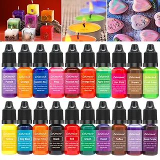 Kerzenfarbe, 16 Farben Kerzenfarbe für Sojawachs, ölbasierter hochkonzentrierter Kerzenfarbstoff für Kerzenherstellung, flüssiger Kerzenwachsfarbstoff für Wachsschmelzen, Kerzenfarben für