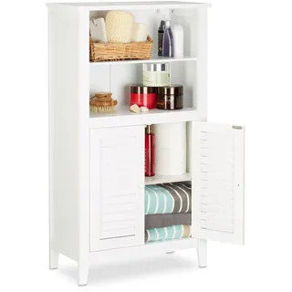 Relaxdays Badezimmerschrank 92 x 50 x 25,5 cm Weiß