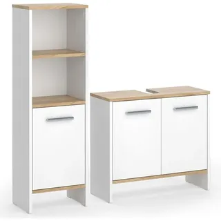 Vicco Karli 2-tlg. Weiß/Goldkraft Eiche