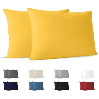 Dreamzie Kissenbezug 40x60 Gelb (2er Set), 100% Baumwolle, Oeko-TEX